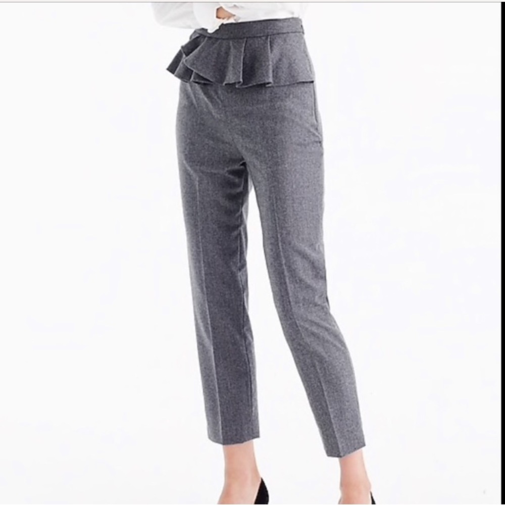 JCREW  Ruffle Waist Wool Flannel Trouser Pants/ so classy /size 6